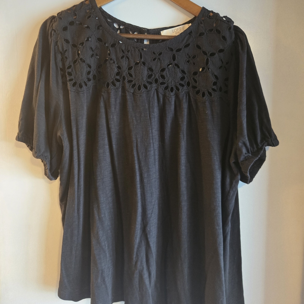 Black Lace Detail Women's Top